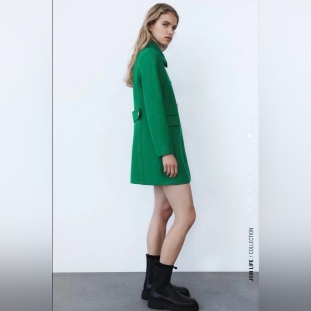 Zara Apple Green Short Peacoat XS